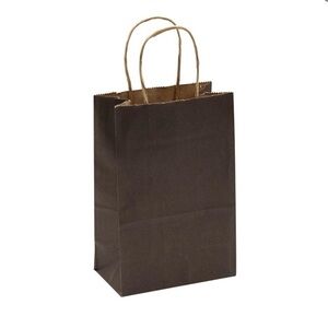 60 Dark Brown Kraft Paper Gift Bags with Handles NEW
